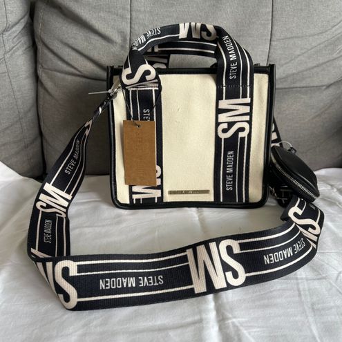 Large black and cream Steve Madden bag/purse.