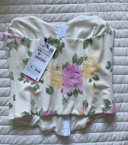 ZARA Floral Corset Top Multi Size XS - $35 (12% Off Retail) New With Tags -  From Giavonna