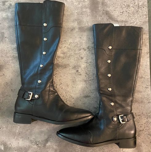 Michael Kors Carney Leather Studded Riding Boots Black Size  - $40 (79%  Off Retail) - From Lindsey