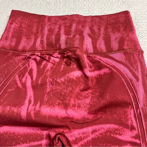 Lululemon Ebb to Street Stone Wash Chianti Red Tight Leggings Size