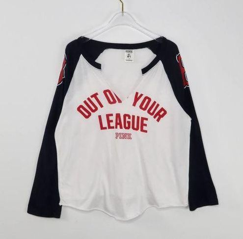 Victoria Secret Mlb Boston Red Sox Navy Crop Top L