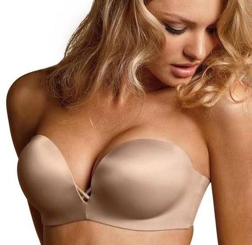 Victoria's Secret Bombshell Strapless Bra 32C Tan - $17 (69% Off