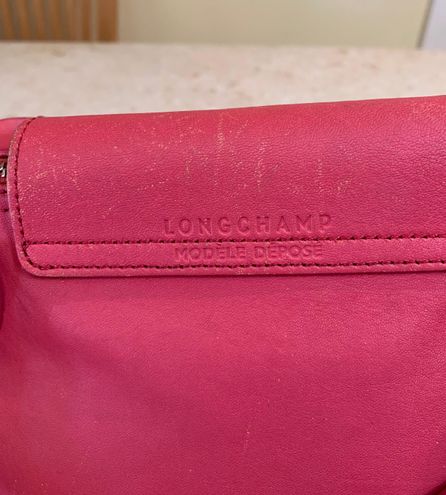 Pliage leather handbag Longchamp Pink in Leather - 31464346