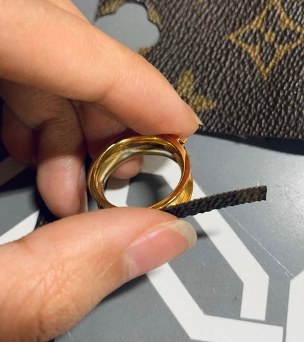 LOUIS VUITTON Gamble Ring M66824 Size S Gold Plated with Box