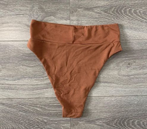 Aerie Ribbed High Cut Cheeky Bikini Bottom Orange - $6 (79% Off Retail) -  From Mias