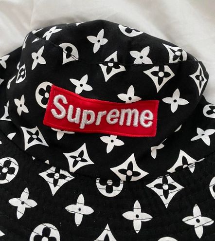 Black Graphic Supreme Fisherman Bucket Hat Vintage Unisex Fashion