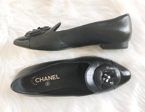 Chanel Camellia Cap Toe Flower Pearl Ballet Flats Multi Size 8