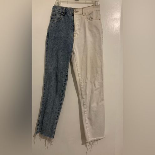 PacSun Eco White Two-Tone High Waisted Straight Leg Jeans Size 26 - $27 -  From Charlie