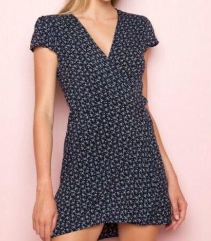 Brandy Melville Blue Floral Wrap Dress - $31 (38% Off Retail