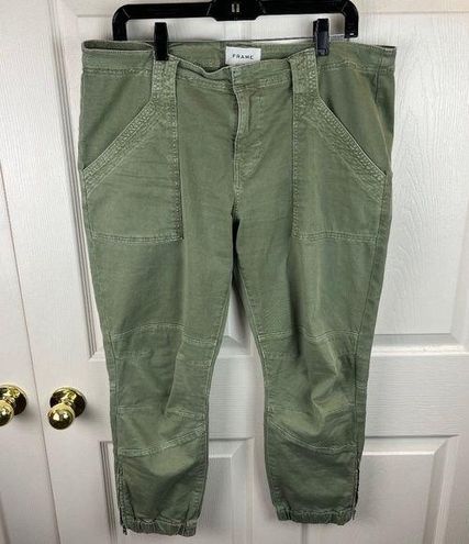 frame denim Frame Trapunto Banded Bottom Olive Green Pants Ankle Zipper  Size 32 - $60 - From Noelle