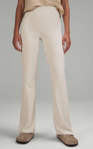 Lululemon Brushed Softstreme Ribbed Zip Flare Pant White Size 6