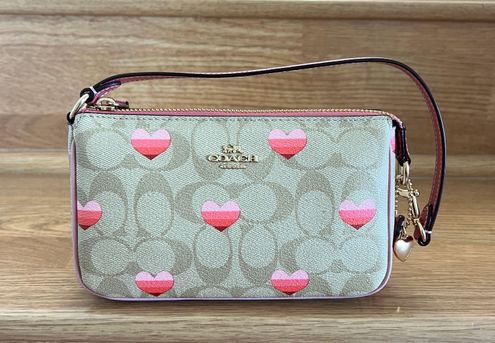 Heart Floral Print Nolita 19 Wristlet