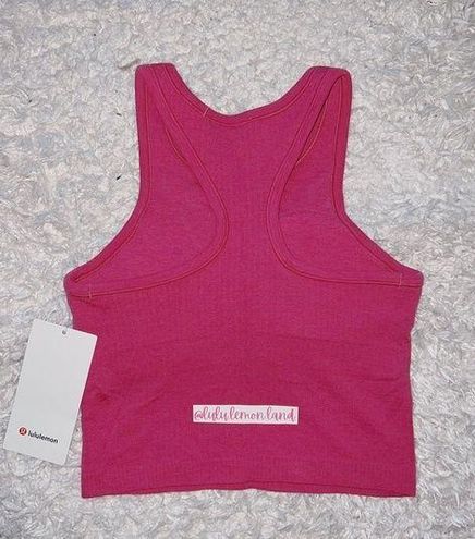 Lululemon Pink Lychee Ebb To Street Cropped Racerback Tank Top