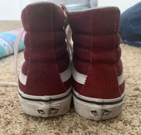 maroon van high tops