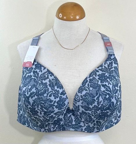 Cacique Simply Wire Free Uplift Plunge Bra Blue Size 48 E / DD