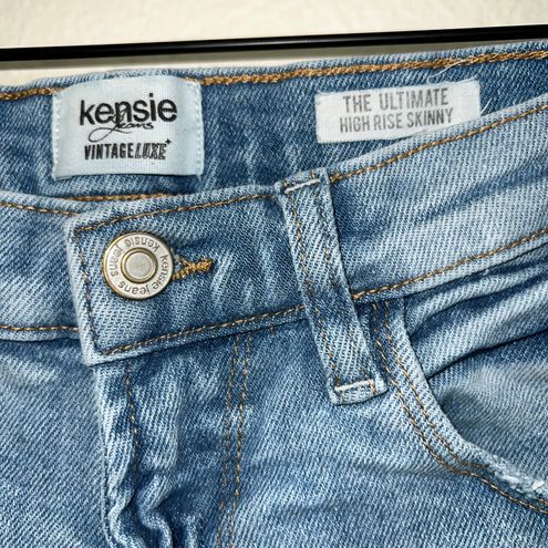 Kensie Jeans Light Wash The Ultimate High Rise Raw Hem Skinny Jeans Blue  Size 29 - $21 - From Autumn