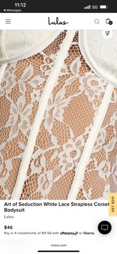 Lulus White Lace Strapless Corset Bodysuit Size M - $26 (43% Off Retail) -  From Emiley