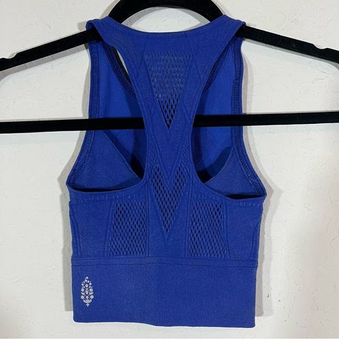 Free People Running Through My Mind Blue Sports Bra Size Extra Small XS -  $23 - From Julia