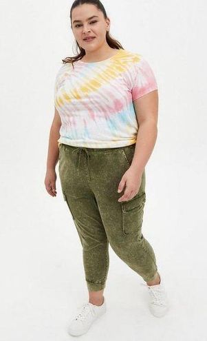 Plus Size - Relaxed Fit Jogger Stretch Challis Mid-Rise Cargo
