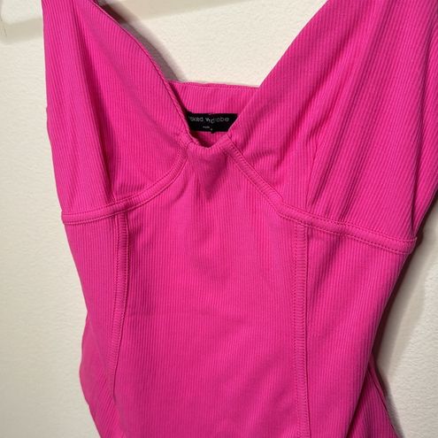 Naked Wardrobe Pink Ribbed Thong Bodysuit Size L - $46 New With Tags - From  Hope