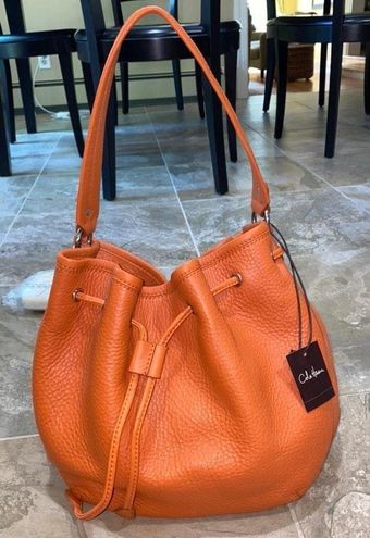 Cole Haan Orange Bucket Tote Bag 252 28 Off Retail New With