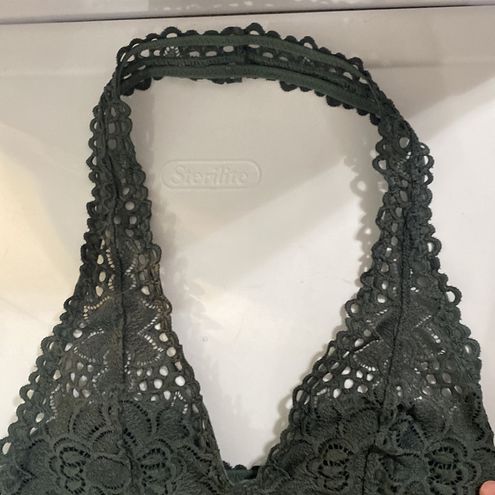 Aerie floral lace halter bralette in deep forest size S Green - $14