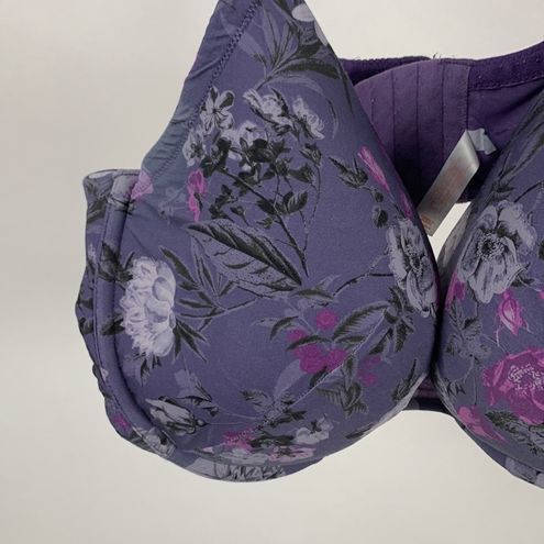 Cacique Purple Floral Pattern Lightly Lined T-Shirt Bra 42G Size undefined  - $38 - From Fried