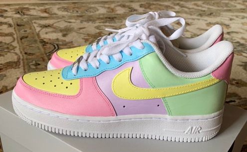 Pastel Color Block Custom Air Force 1 Sneakers. 3.5 Y / 5 W