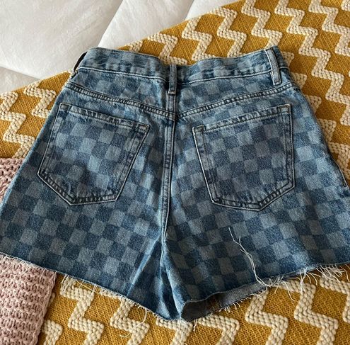 Louis Vuitton Checked Denim Shorts