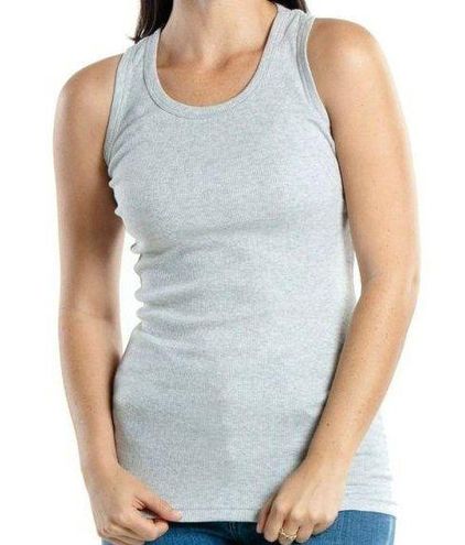 Emprella Light Gray Ribbed Racerback Tank Top Size L - $14 - From Melissa