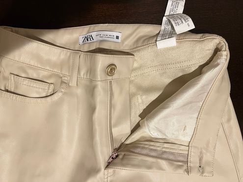 Zara beige leather pants