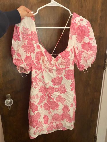 Pink Floral Dress - - $40 