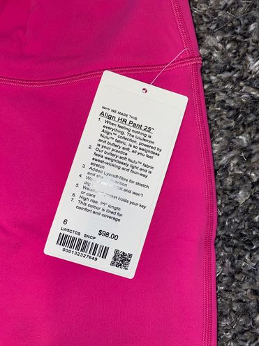 LULULEMON SONIC PINK ALIGN LEGGINGS SIZE 6