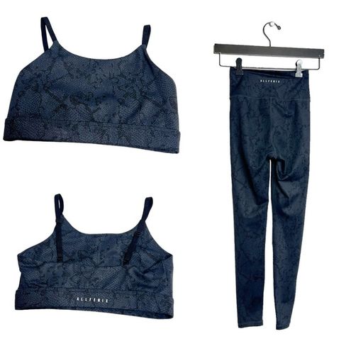 All Fenix 7/8 legging and sports bra set blue python snakeskin SET