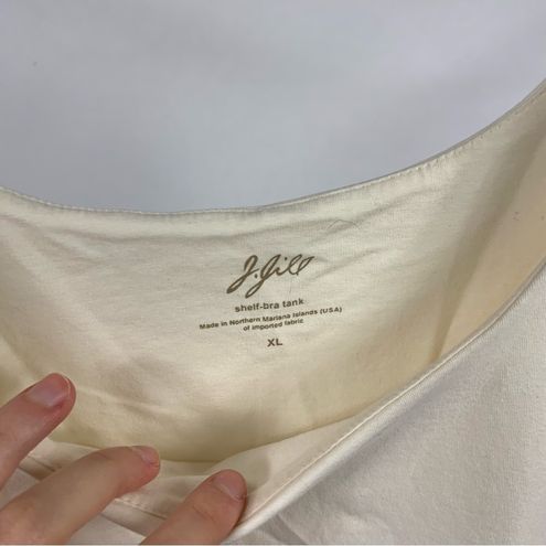 J.Jill Perfect Shelf-Bra Tank Light Yellow Cotton stretch XL Size