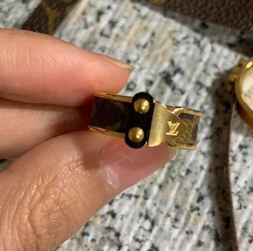 LOUIS VUITTON Nanogram Earrings Gold Brass