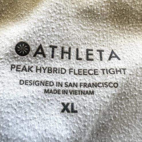Athleta Peak Hybrid Fleece Tight in Birch Grey Fitted High Waisted Stretch  XL - $67 - From Pearl