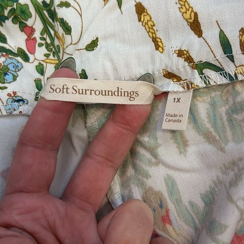 Soft Surroundings Floral Stretch Pull On Pants Size 1X - $45 New