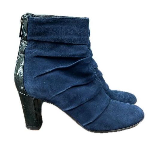 Aquatalia Navy Blue Suede Heeled Booties Size 7 85 From Silvia