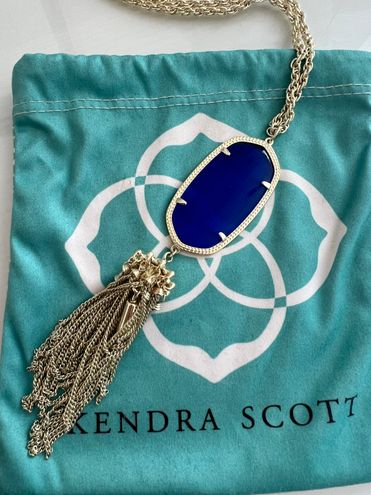 Elisa Gold Pendant Necklace in Blue Glow in the Dark Glass | Kendra Scott