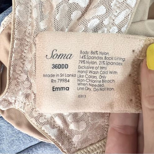 Soma 1 Inch Minimizing Emma Animal Jacquard Bra Champagne Size 36DDD - $32  - From Megan