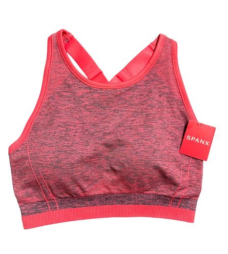 Spanx Seamless Sculpt Sports Bra Coral Crossover Back Large