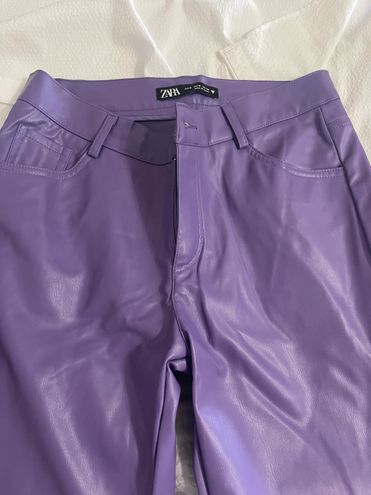 ZARA Purple Leather Pants for Women