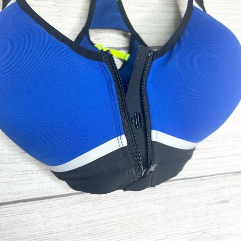 Victoria's Secret VSX Knockout Sports Bra Size 34DD Blue Black Yellow  Workout - $27 - From Megan