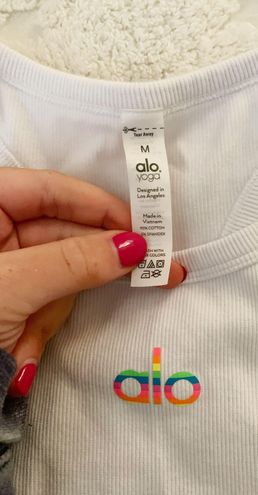 ALO Yoga, Tops, Alo Yoga Pride Aspire Tank In White