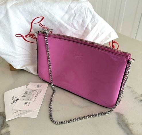 AUTH Christian Louboutin Loubila Patent Pouch Crossbody Bag