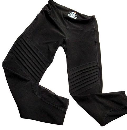 Avia - Athletic Leggings w/ Mesh Inset Workout Yoga Pants Black