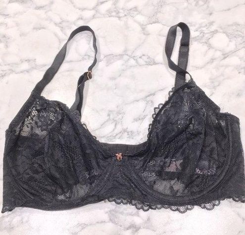 Savage x fenty Rihanna black lace unlined bra size 36DD - $26