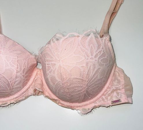 PINK - Victoria's Secret Date Push-up Bra Light Pink Lace Size 34