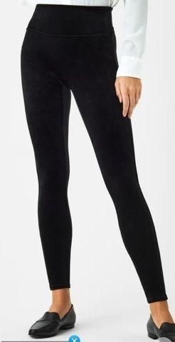 Women's NWT SPANX By Sara Blakely Black Velvet Leggings Sz. S